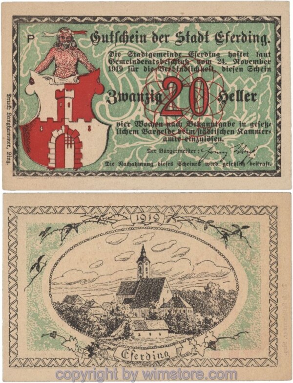 Eferding, G0152I20b, 20 Heller, P; 2