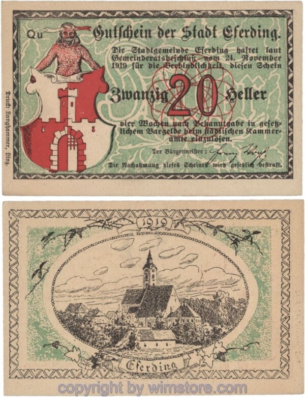 Eferding, G0152I20b, 20 Heller, Qu; 1-