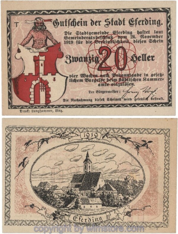 sn102971 Eferding, G0152I20b, 20 Heller, T; 1-