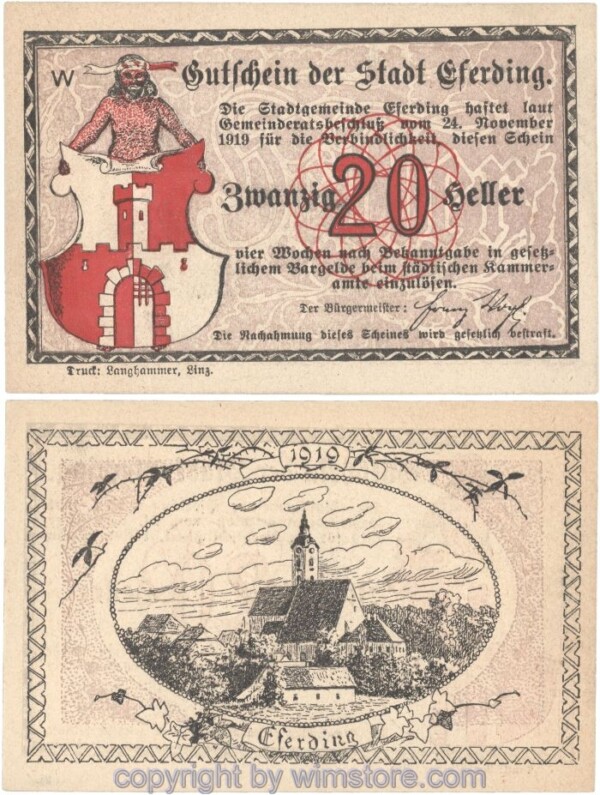 sn102977 Eferding, G0152I20b, 20 Heller, W; 1-