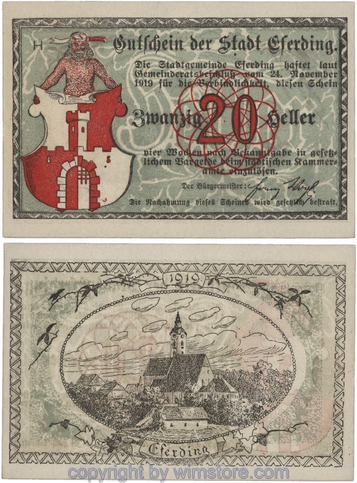Eferding, G0152I20c, 20 Heller, H; 1
