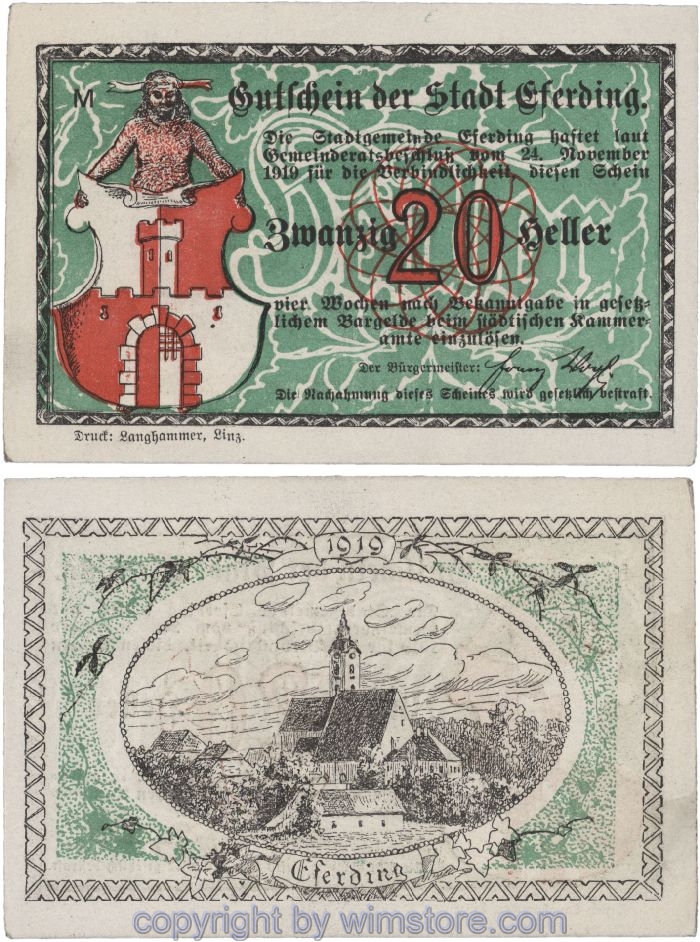 Eferding, G0152I20c, 20 Heller, M; 2