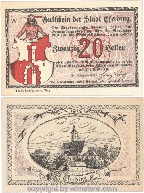 sn103028 Eferding, G0152I20d, 20 Heller, W; 1