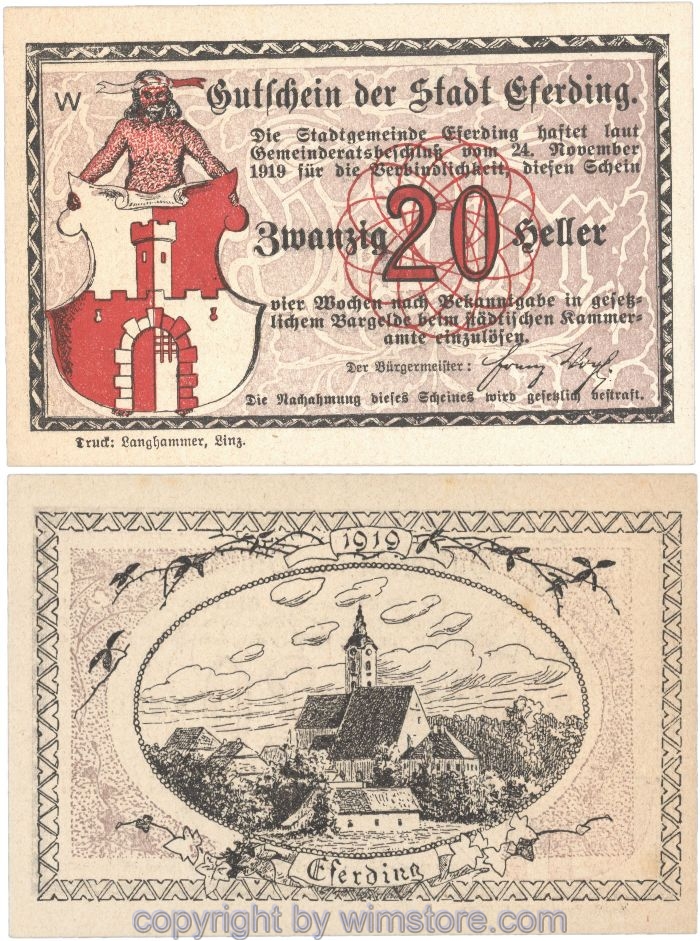 Eferding, G0152I20d, 20 Heller, W; 1