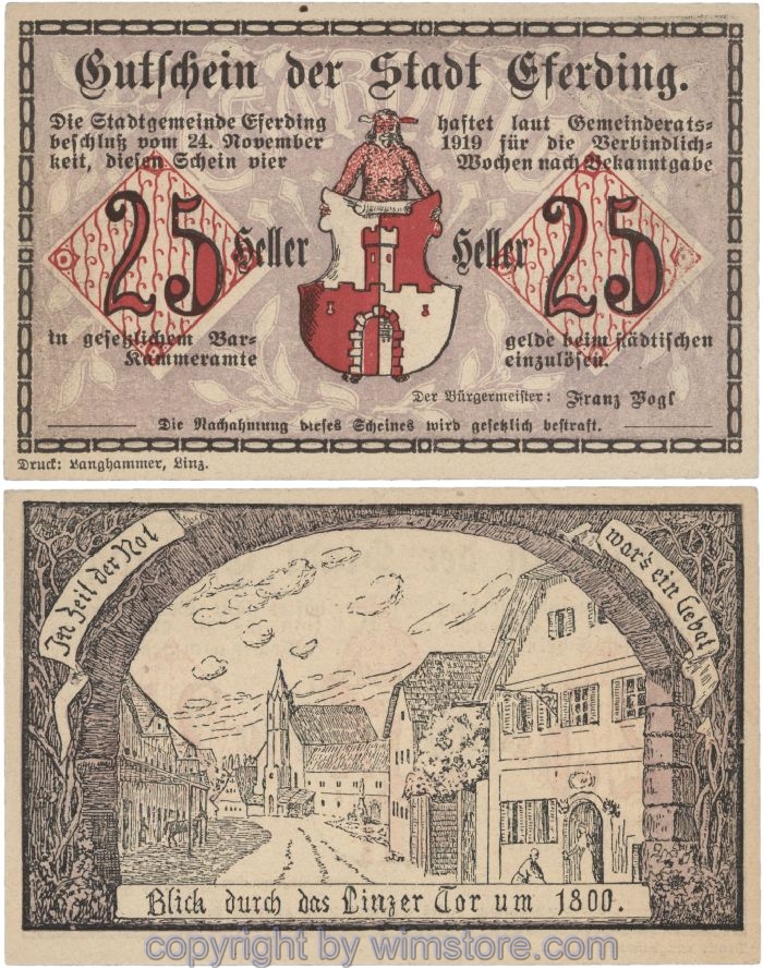 Eferding, G0152I25eA, 25 Heller; 1-2