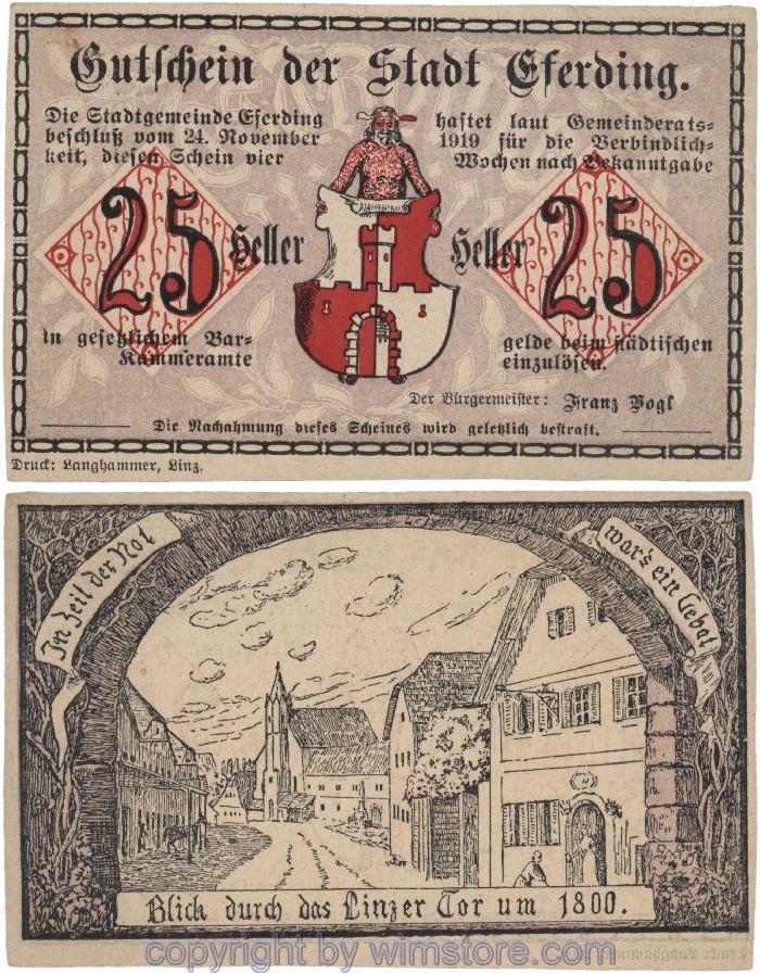 Eferding, G0152I25fA1, 25 Heller; 1-2