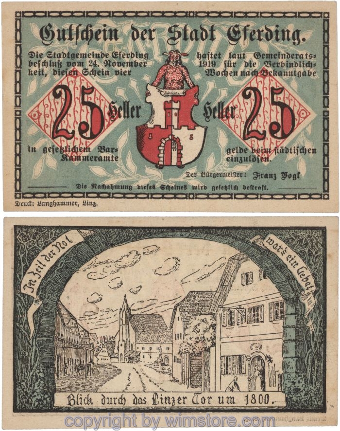 Eferding, G0152I25iA, 25 Heller; 1-2