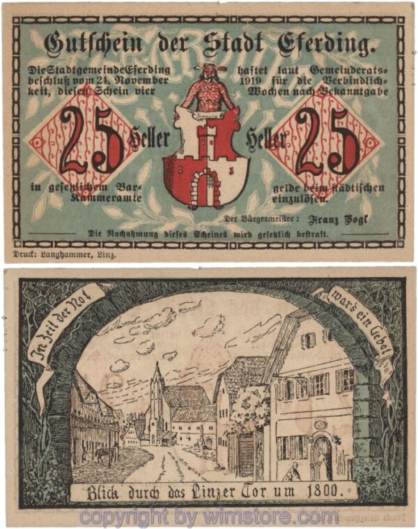 Eferding, G0152I25iB, 25 Heller; 1-2