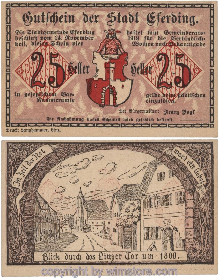 Eferding, G0152I25lA, 25 Heller; 2