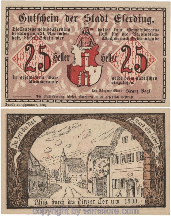 Eferding, G0152I25lB, 25 Heller; 1