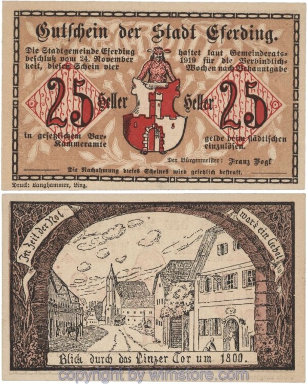 Eferding, G0152I25mA, 25 Heller; 1