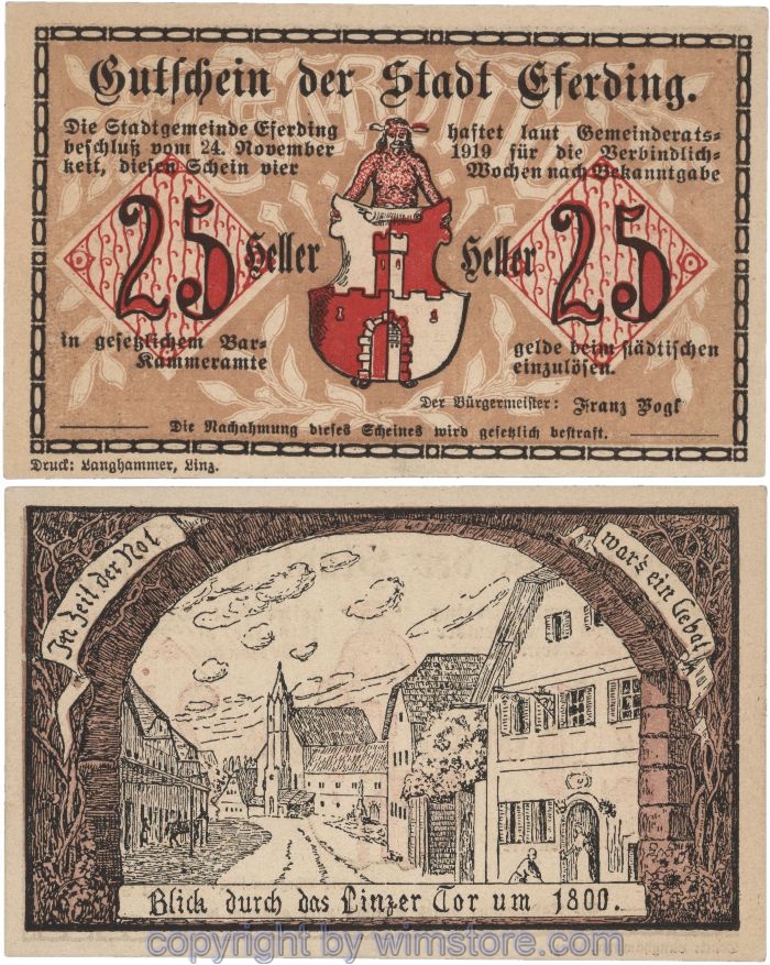 Eferding, G0152I25mA, 25 Heller; 1