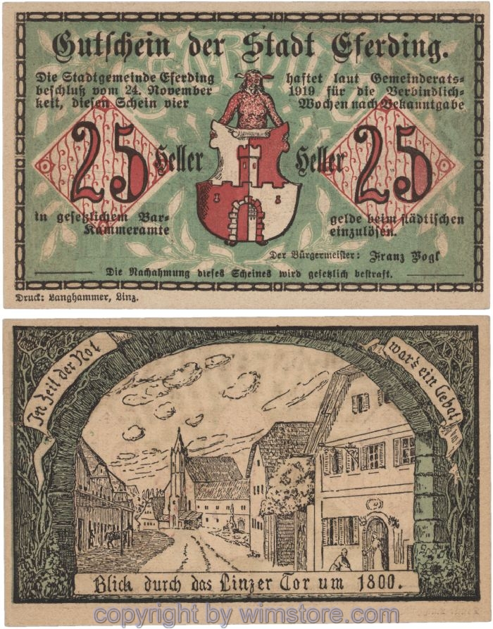 Eferding, G0152I25oA, 25 Heller; 1