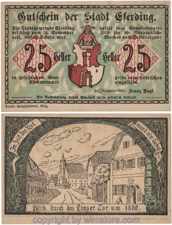 Eferding, G0152I25oA, 25 Heller; 1-