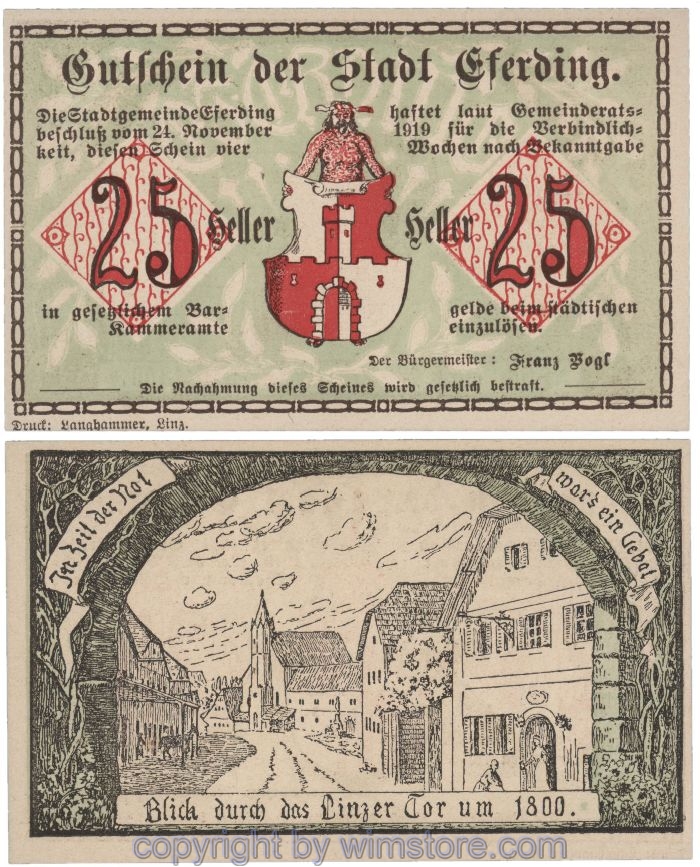 Eferding, G0152I25pB, 25 Heller; 1