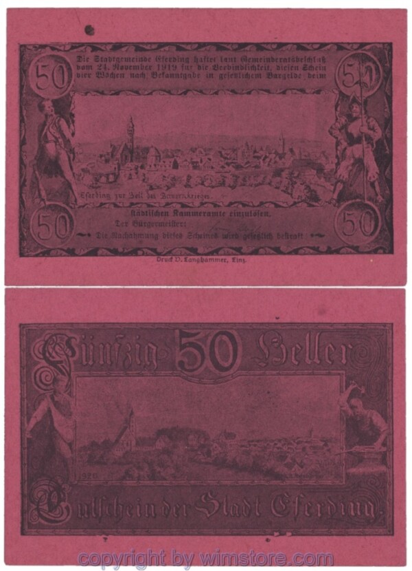 Eferding, G0152I50k, 50 Heller; 1