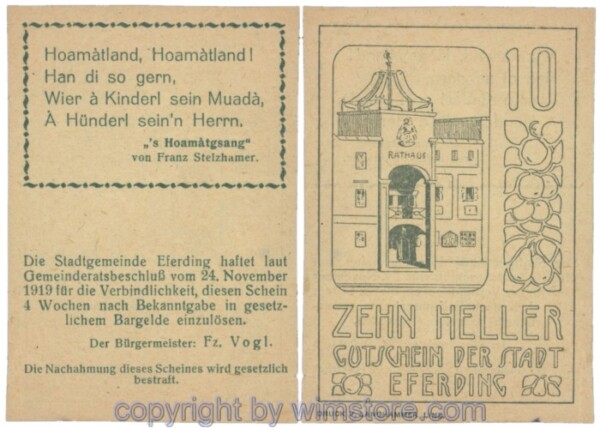 Eferding, G0152II10Aadc, 10 Heller; 2-