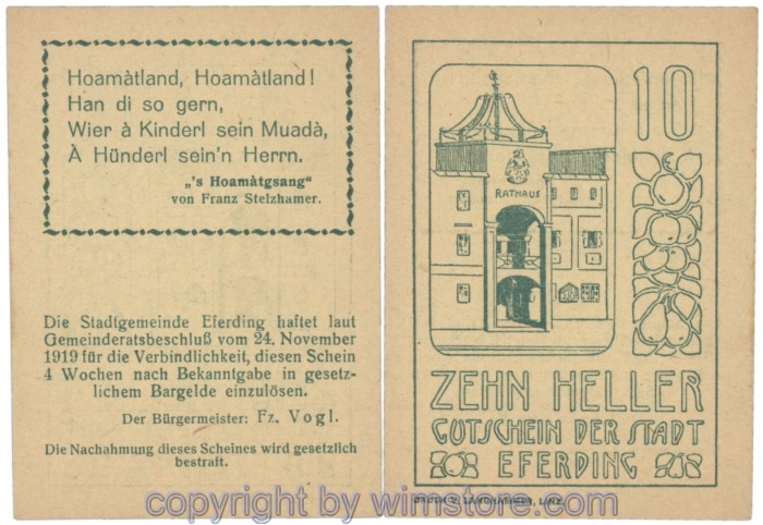 sn103144 Eferding, G0152II10Aadd, 10 Heller; 1-