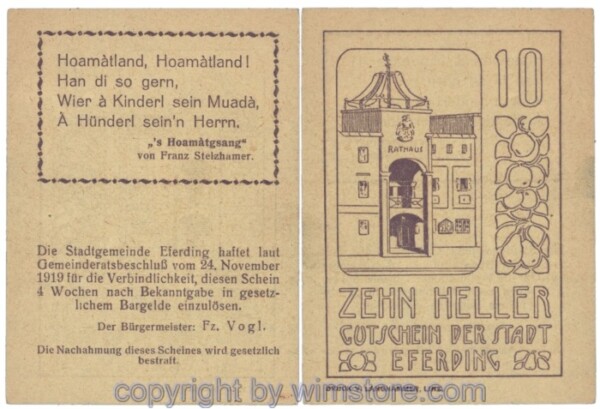 Eferding, G0152II10Aaee, 10 Heller; 1-2