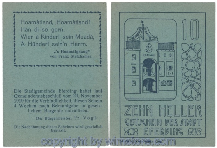 sn103147 Eferding, G0152II10Abaa, 10 Heller; 1-