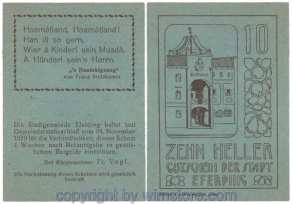 Eferding, G0152II10Abbb, 10 Heller; 2