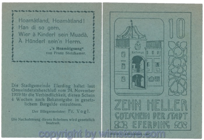 sn103153 Eferding, G0152II10Abdd, 10 Heller; 1-