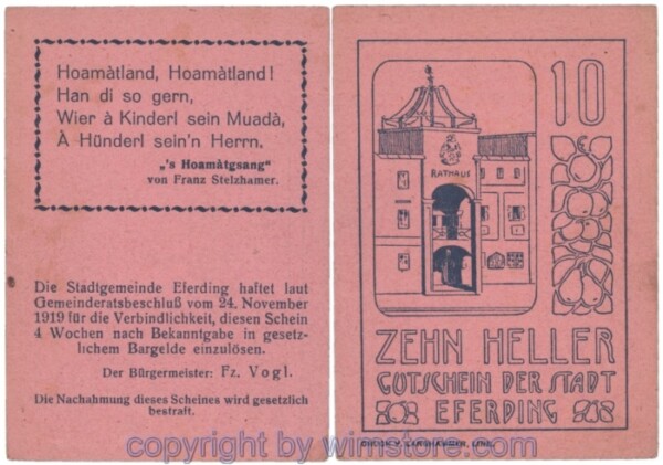 Eferding, G0152II10Acaa, 10 Heller; 2