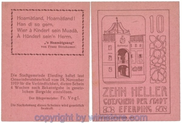 Eferding, G0152II10Acbb, 10 Heller; 1