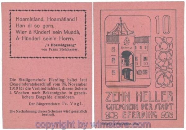 Eferding, G0152II10Accf, 10 Heller; 1-