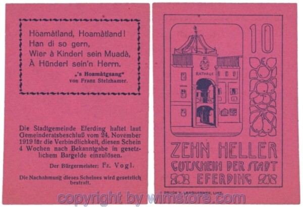 Eferding, G0152II10Adaa, 10 Heller; 1-