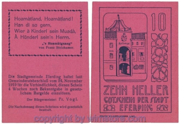 Eferding, G0152II10Adaa, 10 Heller; 2