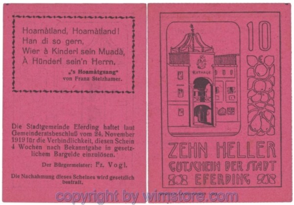 Eferding, G0152II10Addd, 10 Heller; 1-