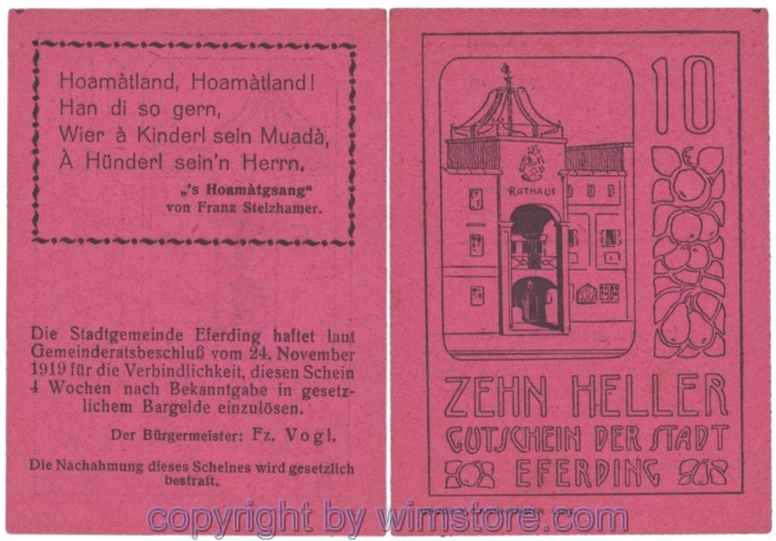 sn103167 Eferding, G0152II10Addd, 10 Heller; 1-