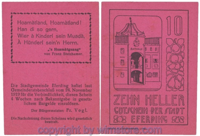sn103168 Eferding, G0152II10Addd, 10 Heller; 2