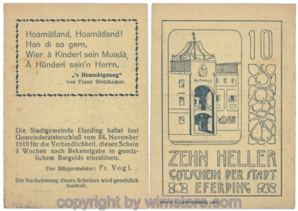 Eferding, G0152II10Baaa, 10 Heller; 2