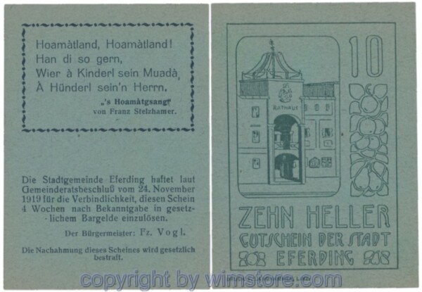 Eferding, G0152II10Bbad, 10 Heller; 1-