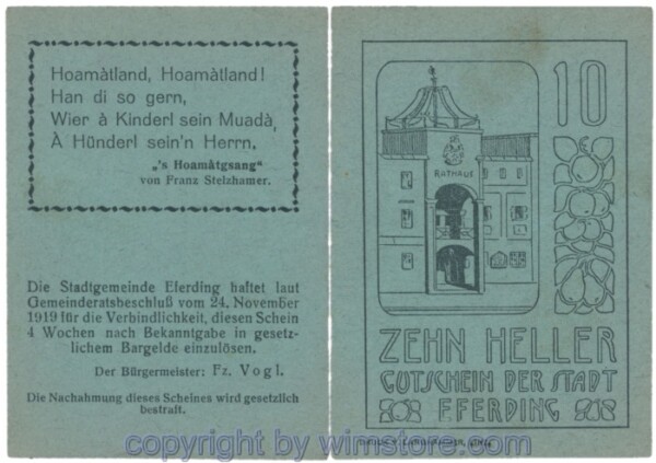 Eferding, G0152II10Bbff, 10 Heller; 1-2