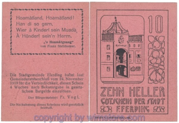 Eferding, G0152II10Bcdf, 10 Heller; 1-