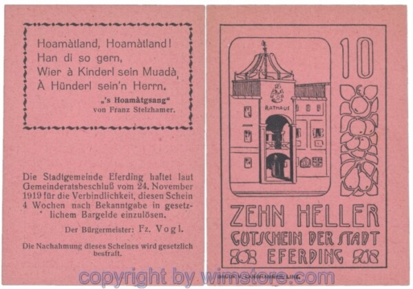 Eferding, G0152II10Bcff, 10 Heller; 1-