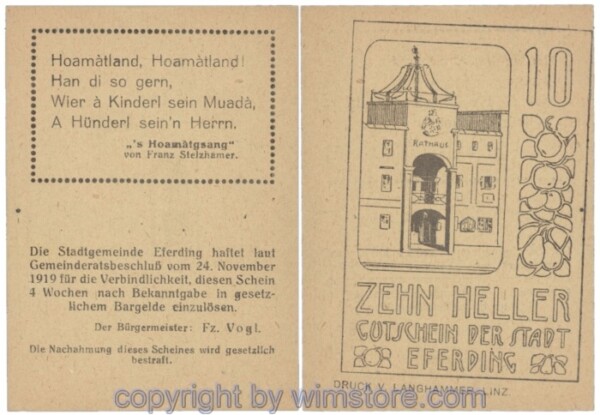Eferding, G0152II10DbccF, 10 Heller; 1-