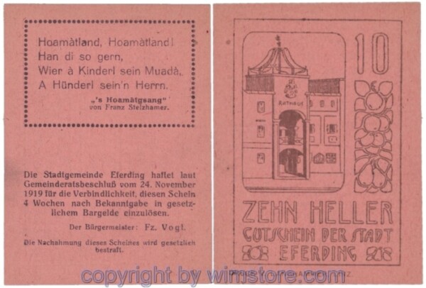 Eferding, G0152II10Gdbb, 10 Heller; 1-