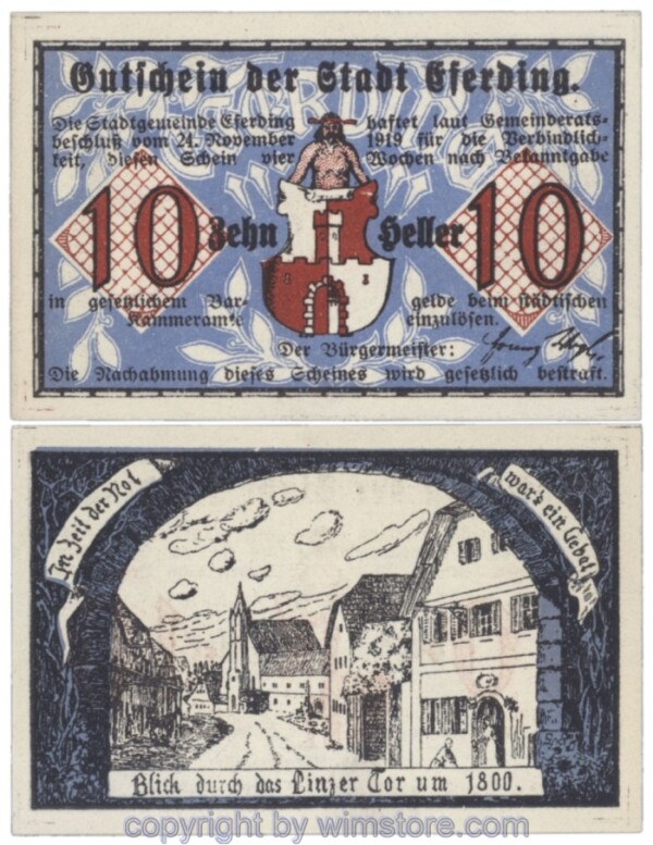 Eferding, G0152III10a1, 10 Heller; 1