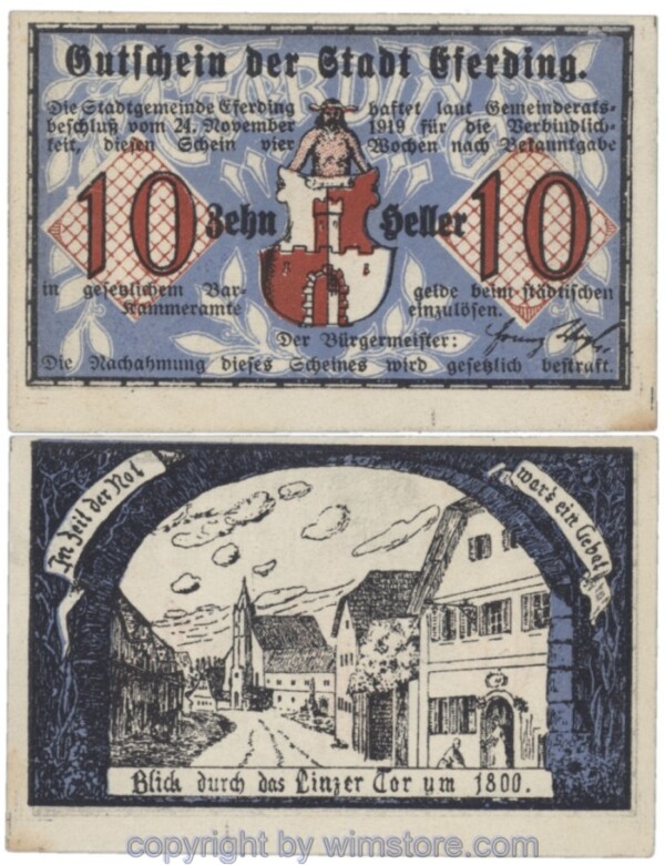 Eferding, G0152III10a1, 10 Heller; 1-