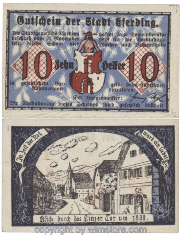 Eferding, G0152III10aA, 10 Heller, Abart; 1-