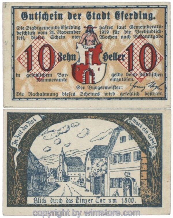 sn103223 Eferding, G0152III10b, 10 Heller; 1-