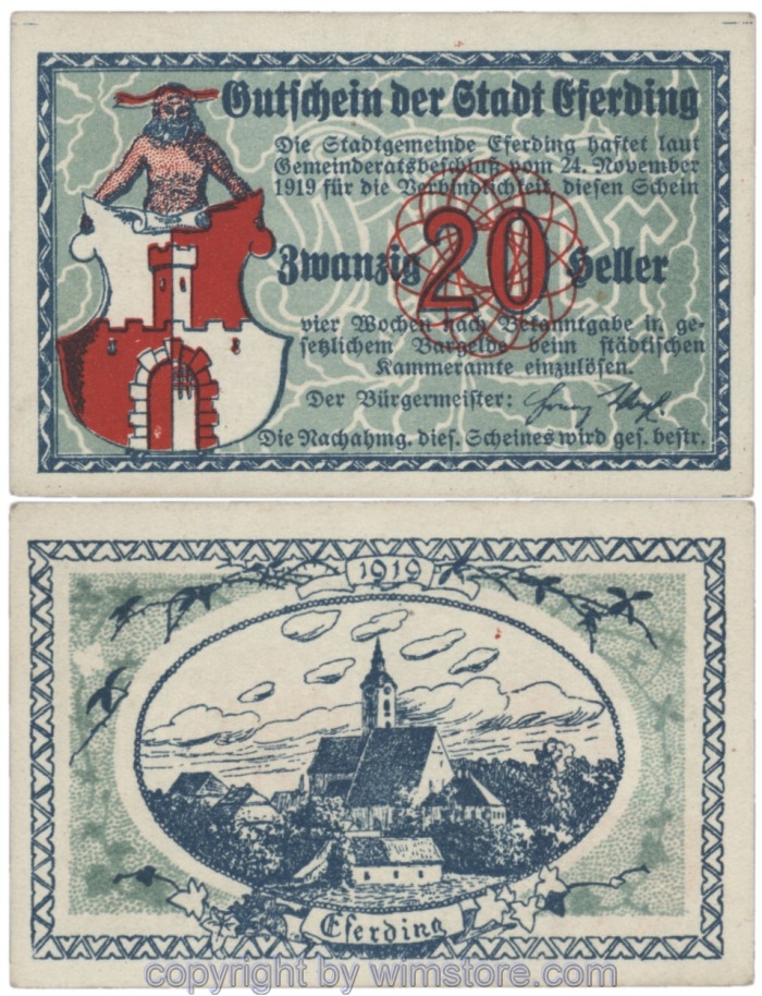 sn103229 Eferding, G0152III20e, 20 Heller; 1