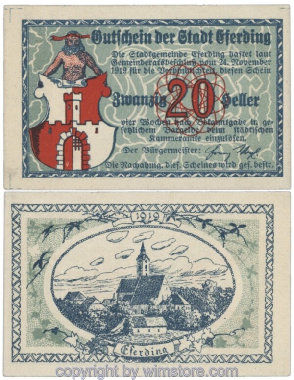 sn103230 Eferding, G0152III20e, 20 Heller; 1-