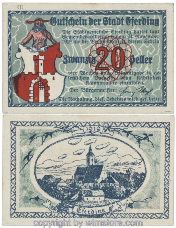 sn103231 Eferding, G0152III20e, 20 Heller; 2