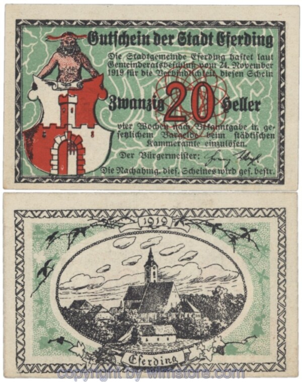 sn103235 Eferding, G0152III20g1, 20 Heller; 1