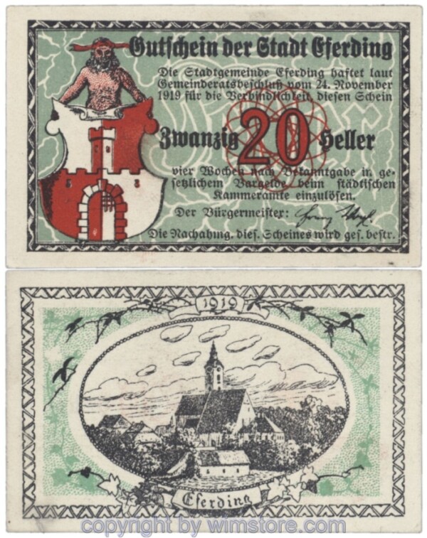 sn103239 Eferding, G0152III20g2, 20 Heller; 2-3